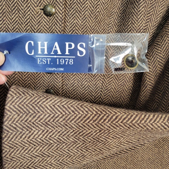 Chaps Tweed Herringbone Jacket sz L new Equestrian Academia Classic Old Money - Picture 6 of 8